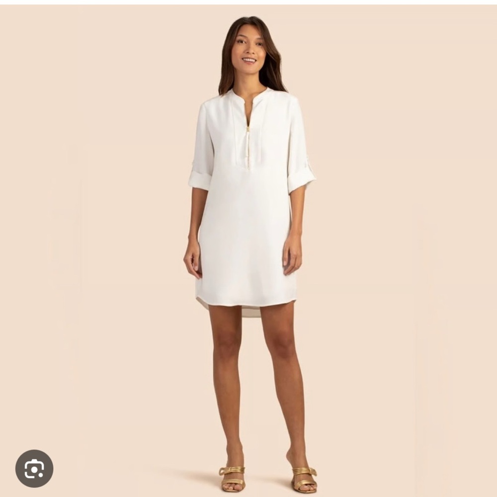 Trina Turk White Kaiko Half Zip Dress